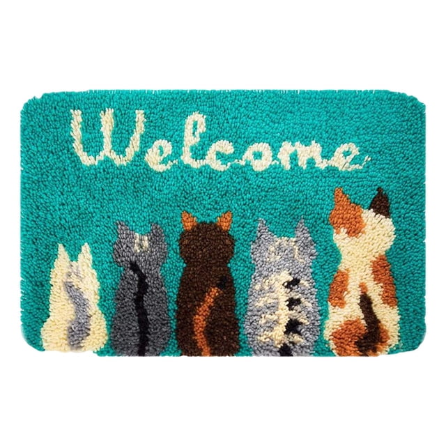 Tapis à Crocheter pour Débutants en Fabrication de Tapis DIY avec Loquet pour Chat