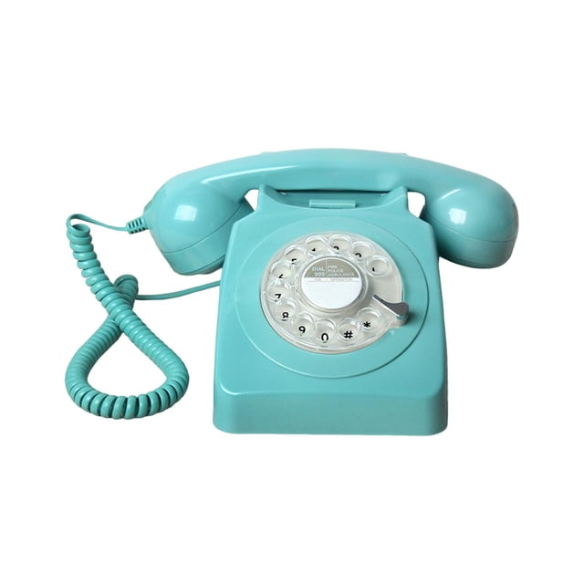 Téléphone Vintage à Cadran Rotatif à l'Ancienne avec Recomposition Téléphone Rétro Bleu