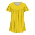thumbnail image 4 of FAIWAD Tunique d'Été pour Femme à Manches Courtes, Col Rond, T-Shirt Décontracté Plissé, Ample et Fluide, 4 of 5