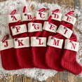 thumbnail image 1 of Lubelski Christmas Stocking Embroidered Letter with Hanging Rope Fine Workmanship Christmas Stocking Festive Xmas Decoration, 1 of 8