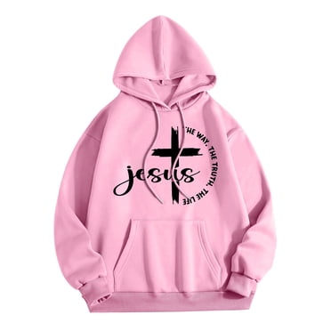 Women's Casual Crew Neck Pocket Print Hoodie Soft Pullover Sweater for Everyday Comfort