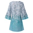 thumbnail image 4 of Robes de Plage pour Femmes Mode Nouvelle Mode Femmes Été Décontracté Col en V Imprimé Manches 3/4 Robe Mini Pliée pour Été Décontracté Rendez-Vous Vacances Plage, 4 of 6