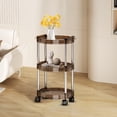 thumbnail image 4 of WRKEKC Clearance 3-Tier Rolling Storage Cart - Rotating Floor Shelf for Snacks/Toiletries, Universal Wheels, 4 of 6