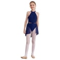 thumbnail image 1 of Lejafay Robe de Danse Moderne Ballet Lyrique pour Filles, Robe de Patinage sur Glace, Justaucorps de Performance, Jupe Tutu Bleu Foncé 8, 1 of 7