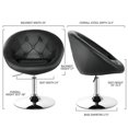 thumbnail image 2 of Gymax Ensemble de 2 Tabourets de Bar Pivotants Hauteur Réglable Dossier Rond Capitonné Chaises de Bar Noir, 2 of 10