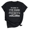 thumbnail image 2 of RXIRUCGD Chemises pour Femmes Mode Été Décontracté Col Rond Imprimé Lettre Manches Courtes T-Shirt Noir Tops pour Femmes, 2 of 7