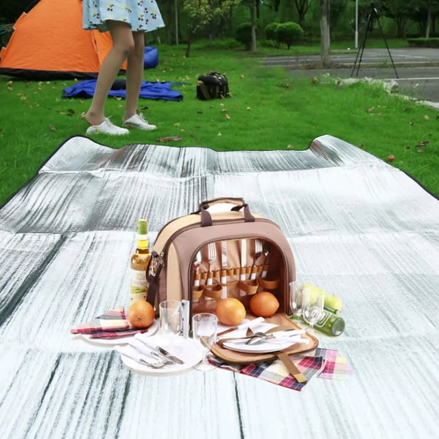 Dvkptbk Picnic Blanket Outdoor Double-Sided Tent Mat Aluminum Film Pad Picnic Blanket Camping & Hiking