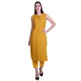 thumbnail image 1 of Moomaya Kurta Sans Manches à Col Peter Pan avec Pantalon Ensemble Ethnique 2 Pcs pour Femmes, 1 of 6