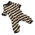 thumbnail image 4 of Dog Pajamas 4 Legged Soft Stretchy Warm Prevent Licking Striped Puppy Jumpsuit Sleepwear for Cold Weather XS, 4 of 9