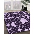thumbnail image 3 of Ahgly Tapis Rond Lavable en Machine Intérieur Transitionnel Lilas Violet Vif, 5 Pieds Rond, 3 of 7