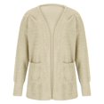 thumbnail image 4 of Cardigans pour Femmes Femmes Dames Uni Ouvert Doux Épais Poche Manches Longues Manteau Vêtement d'Extérieur Cardigan en Liquidation, 4 of 5