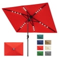 thumbnail image 1 of Garvee 10' x 6.5' Solar Patio Umbrella,Table Umbrella ,Crank & Push Button Tilt, 6 Sturdy Ribs, Red, 1 of 8