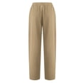 thumbnail image 4 of LSLJS Womens High Waisted Pants Women Casual Solid Color Pockets Buttons Elastic Waist Comfortable Straight Pants, 4 of 5