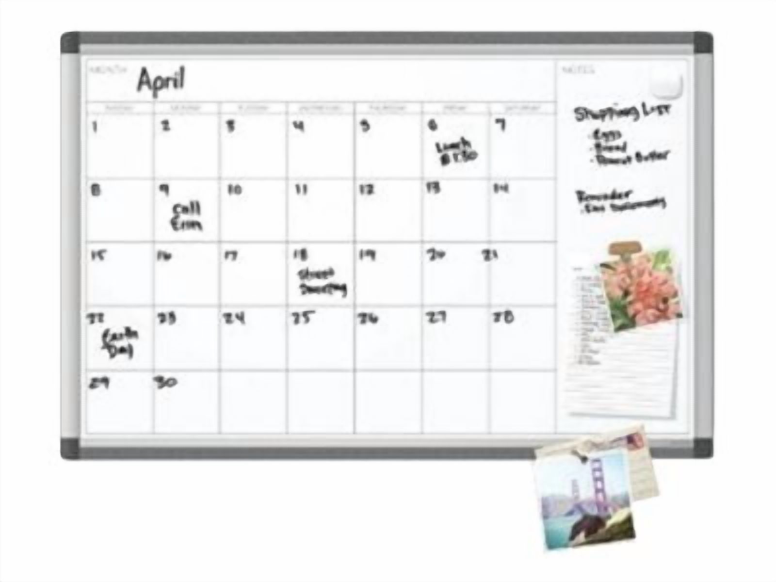 UBrands UBR2901U0001 35 x 23 in. Pinit Magnetic Dry Erase Calendar Board  White