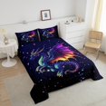 thumbnail image 4 of Erosebridal Cartoon Dragon Bedding Full Comforter Set, Dreamy Galaxy Down Comforter, Gradient Animal Decor , Reversible, 4 of 7