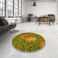 thumbnail image 4 of Ahgly Tapis d'Intérieur Lavable en Machine Carré Transitionnel Brun Bronze Foncé, 8 Pieds Carré, 4 of 7