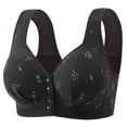 thumbnail image 1 of Bocqde Women's Front Button Closure Bralettes Solid Color Soft Support Full Coverage Bras Breathable Wirefree Gathering Underwear Daily Bras, 1 of 2