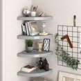thumbnail image 1 of vidaXL Floating Corner Shelves 4 pcs Grey 35x35x3.8 cm MDF, 1 of 5