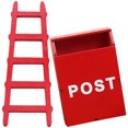 thumbnail image 1 of OUNONA 1 Set of Decorative Mini Ladder Red Wood Home Decoration for Parents and Children, 1 of 6