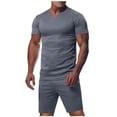 thumbnail image 2 of NTACZA Athletic Mens Shorts Set 2 Piece Short Sleeve Tracksuits Mens Muscle Crew Neck Sweatsuits XL, 2 of 7
