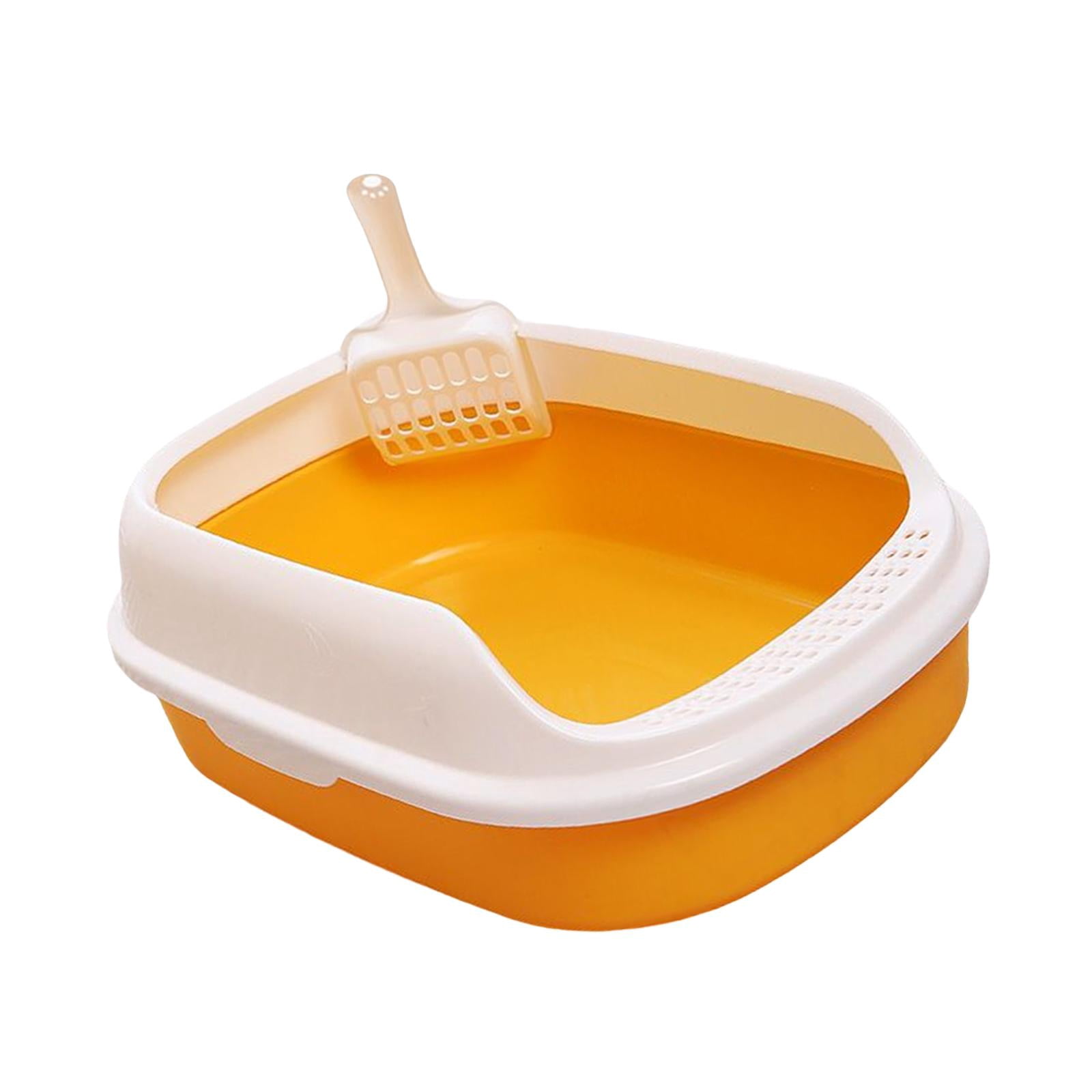 Milaget Portable Kitten Clean Toilette Sand Box Container Yellow Yellow