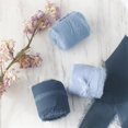 thumbnail image 3 of 3x Fringe Chiffon Silk Ribbon 2" x 5yd for Wedding Invitations Decorations Blue Blue Series, 3 of 8