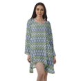 thumbnail image 1 of Moomaya Chemise à Manches Longues Femme Imprimée Robes Grande Taille Rayonne Tuniques Courtes, 1 of 4