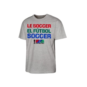 FIFA Adult Men's Le Soccer, El Futbol, Soccer Gray World Cup 2026 T-Shirt