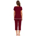 thumbnail image 4 of MINTLIMIT Women's Short Sleeve Tops and Capri Pants Solid Pajama Sets, 4 of 5