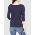 thumbnail image 3 of walmart Essentials T-Shirt à Encolure Bateau à Manches 3/4 pour Femmes, 3 of 8