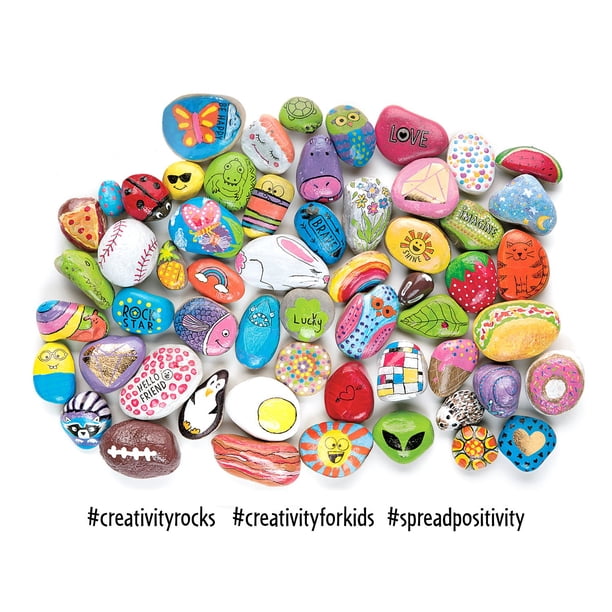 Kjfeif Kit de Peinture sur Roche pour Enfants de 6 à 12 Ans, Ensemble Complet d'Arts et de Bricolage avec Peintures et Pierres Lisses, Jouet d'Art Créatif pour Garçons et Filles, Cadeau
