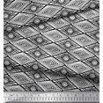 thumbnail image 2 of Soimoi Modal Satin Fabric Geometric Block Print Fabric by The Yard 42 Inch Wide, 2 of 3
