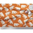 thumbnail image 2 of Soimoi Orange Poly Georgette Fabric Polar Bear Animal Decor Fabric Printed Yard 42 Inch Wide, 2 of 5