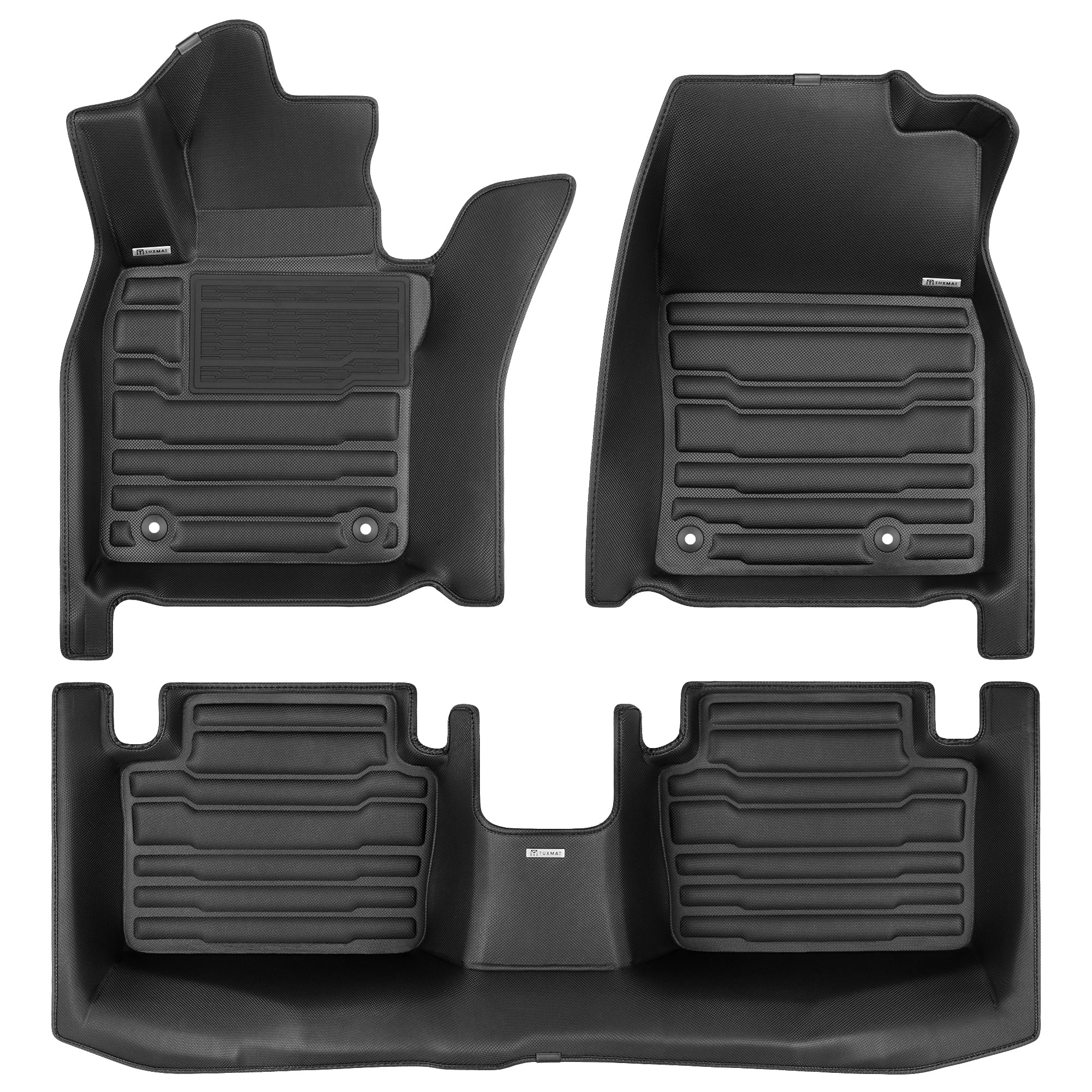 TuxMat - For Mazda 3 FWD 2019-2027 Models - Custom Car Mats - Maximum Coverage, All Weather, Laser Measured - This Full Set Includes 1st and 2nd Rows