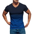 thumbnail image 1 of LSLJS Mens Gradient Print T-Shirt Fitness Muscle Short Sleeve Shirts V-Neck Athletic Pullover Top, 1 of 5