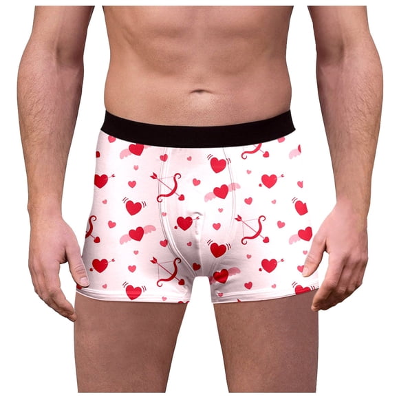 Ediodpoh Men's Underwear Color Print Design for Valentine's Day | Comfortable and Stylish Briefs | for Him | Fabric | and Unique Patterns Men's Underwear Pink M