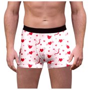 Ediodpoh Men's Underwear Color Print Design for Valentine's Day | Comfortable and Stylish Briefs | for Him | Fabric | and Unique Patterns Men's Underwear Pink M