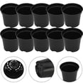 thumbnail image 2 of 10Pcs Black Plastic Plant Pots Multiple Sizes Large Flower Pot Strong Set Of 8, 2 of 4