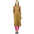 thumbnail image 4 of Phagun Kurta Tunique Droite en Rayonne pour Femmes, Kurti à devant Ouvert, Col Mandarin, Haut Indien, 4 of 8