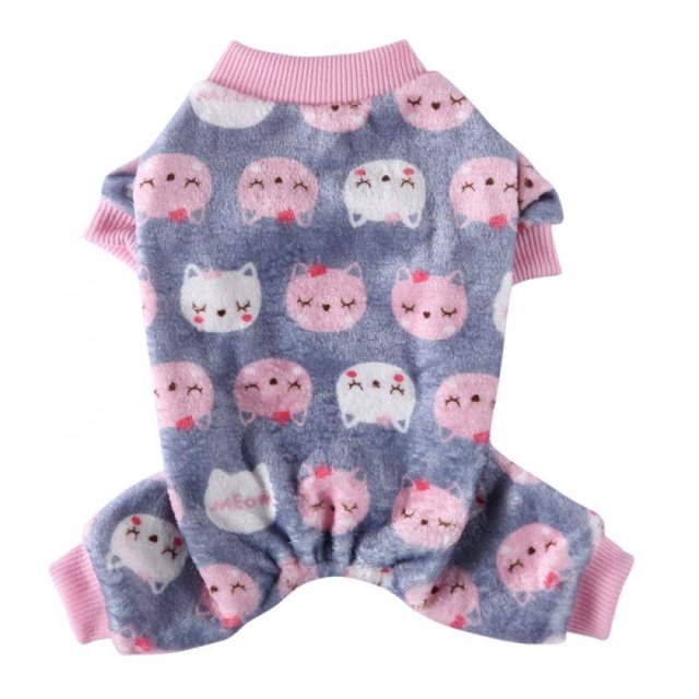 Pet Autumn Winter Costume Soft Comfortable Lovely One-piece Pants for Small Medium Dogs Multicolor L