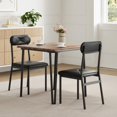 thumbnail image 1 of GloryStar Vintage Dining Table Set for 2, Square Kitchen Table with Storage Shelf and 2 Upholstered Chairs, Metal Frame Compact Dinette Set for Small Spaces, Apartment, Breakfast Nook, 29.1"x29.1"x30", 1 of 8