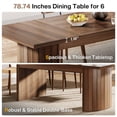 thumbnail image 4 of Tribesigns 78.7" Extra Long Dining Table for 6-8 People, Large Farmhouse Kitchen Table with Wooden Tabletop, Rustic Style Rectangular Dinner Table for Dining Room, Kitchen, Living Room, Walnut, 4 of 8