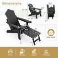 thumbnail image 3 of Gymax 2 PCS Folding Adirondack Chair HIPS Fire Pit Chair w/ Adjustable Backrest Black, 3 of 10
