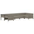 thumbnail image 2 of vidaXL Ensemble Lounge de Jardin 7 Pcs avec Coussins en Rotin Synthétique Gris, 2 of 5