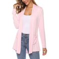 thumbnail image 2 of QJUHUNG Cardigan d'Été Léger pour Femmes, Ouvert à l'Avant, Décontracté, Couleur Unie, Manches Longues, Chandail Tricoté, Couvre-Maillot avec Poches, 2 of 3