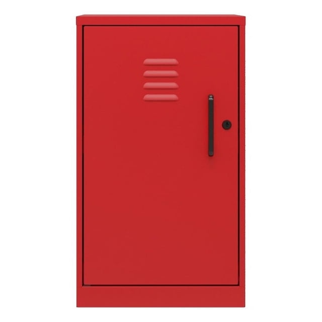 Solutions d'Espace Armoire de Rangement en Métal Mini à 2 Tablettes Sans Assemblage Rouge Lave