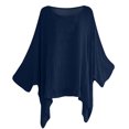 thumbnail image 1 of IROINID T-Shirts à Manches Longues pour Femmes Réduits Col Rond T-Shirt à Manches Courtes Été Blouse Ample Unie, Bleu, 1 of 4