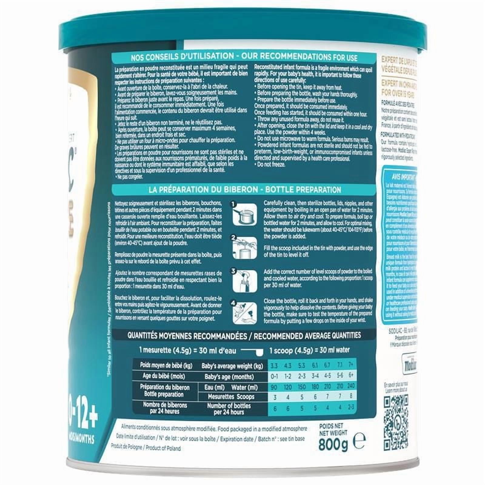 Laboratoire Modilac Expert Rice, Baby Formula 0-12+months, 800g