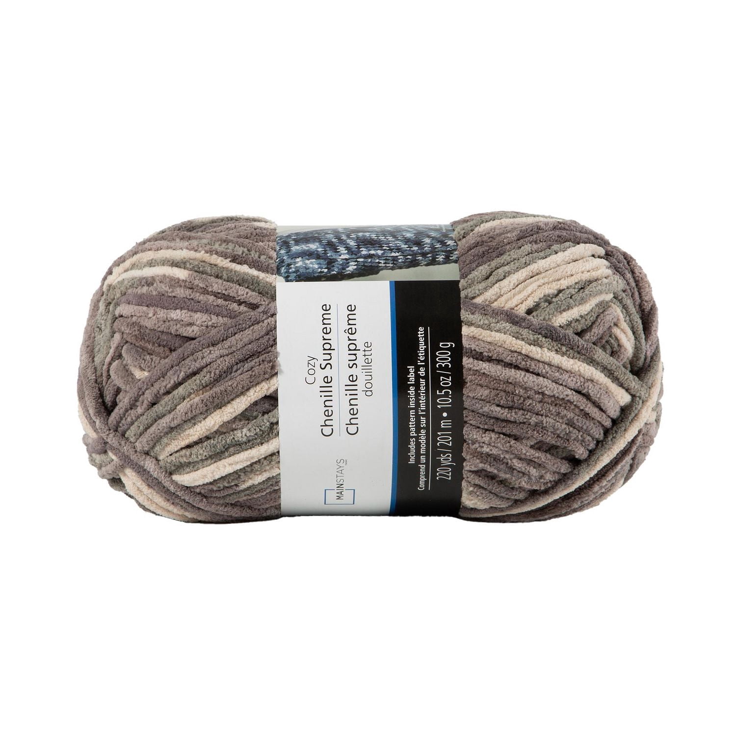 MAINSTAYS cozy warm grey chenille yarn