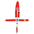 thumbnail image 1 of 5-Point Latch Type Restraint System - Bolt-In - Roll Bar Mount Shoulder Harness - 2 in. Anti-Submarine Strap - Red, 1 of 1